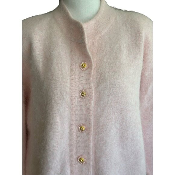 NWT Belldini Angora Blend Collarless Lined Long Sleeve Button Up Jacket Women M - Picture 6 of 12
